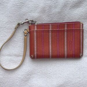 COACH Multicolor Striped Wristlet